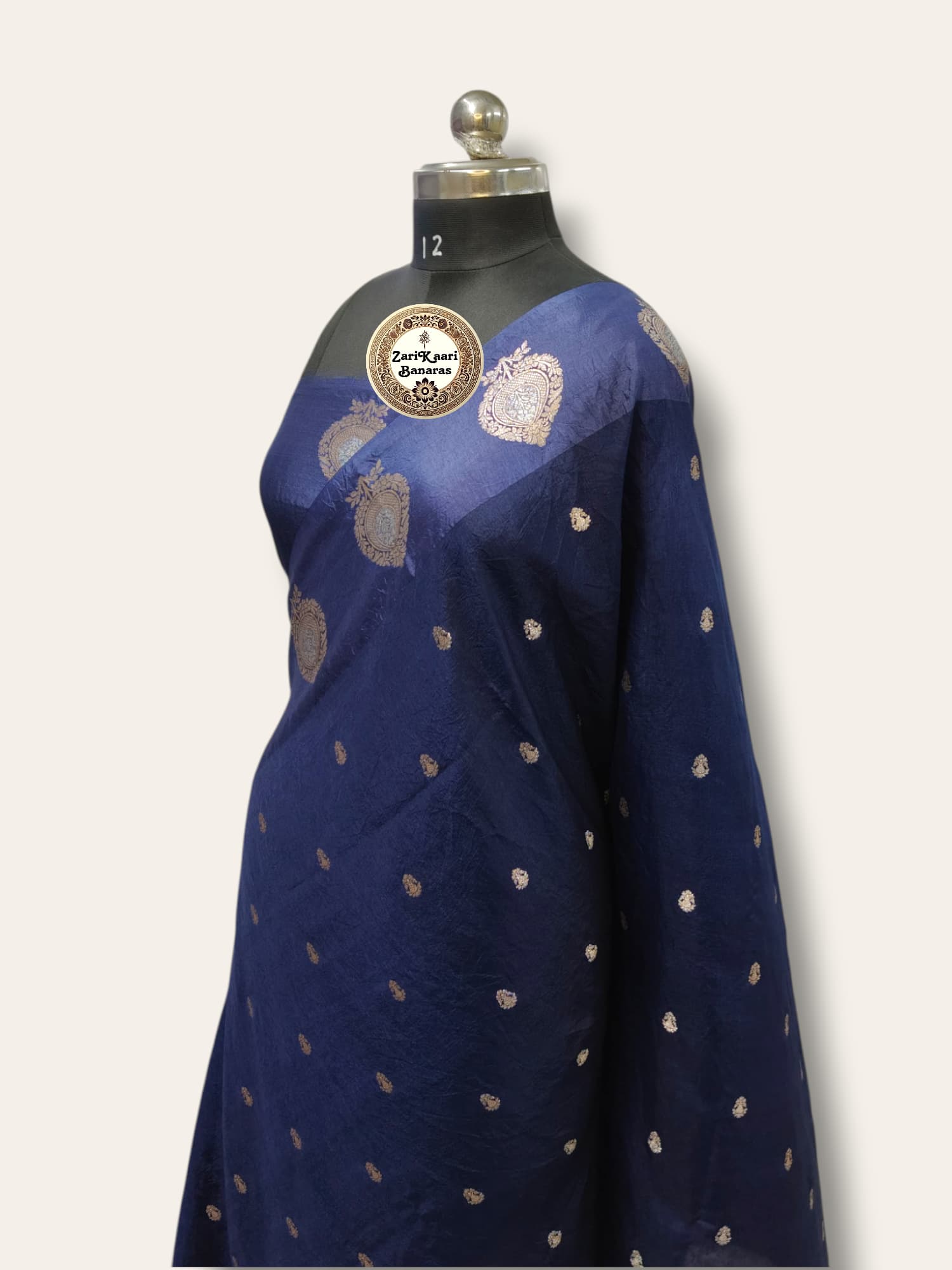 Blue Banarasi Raw Mango Silk With Sona Ropa Zari Work