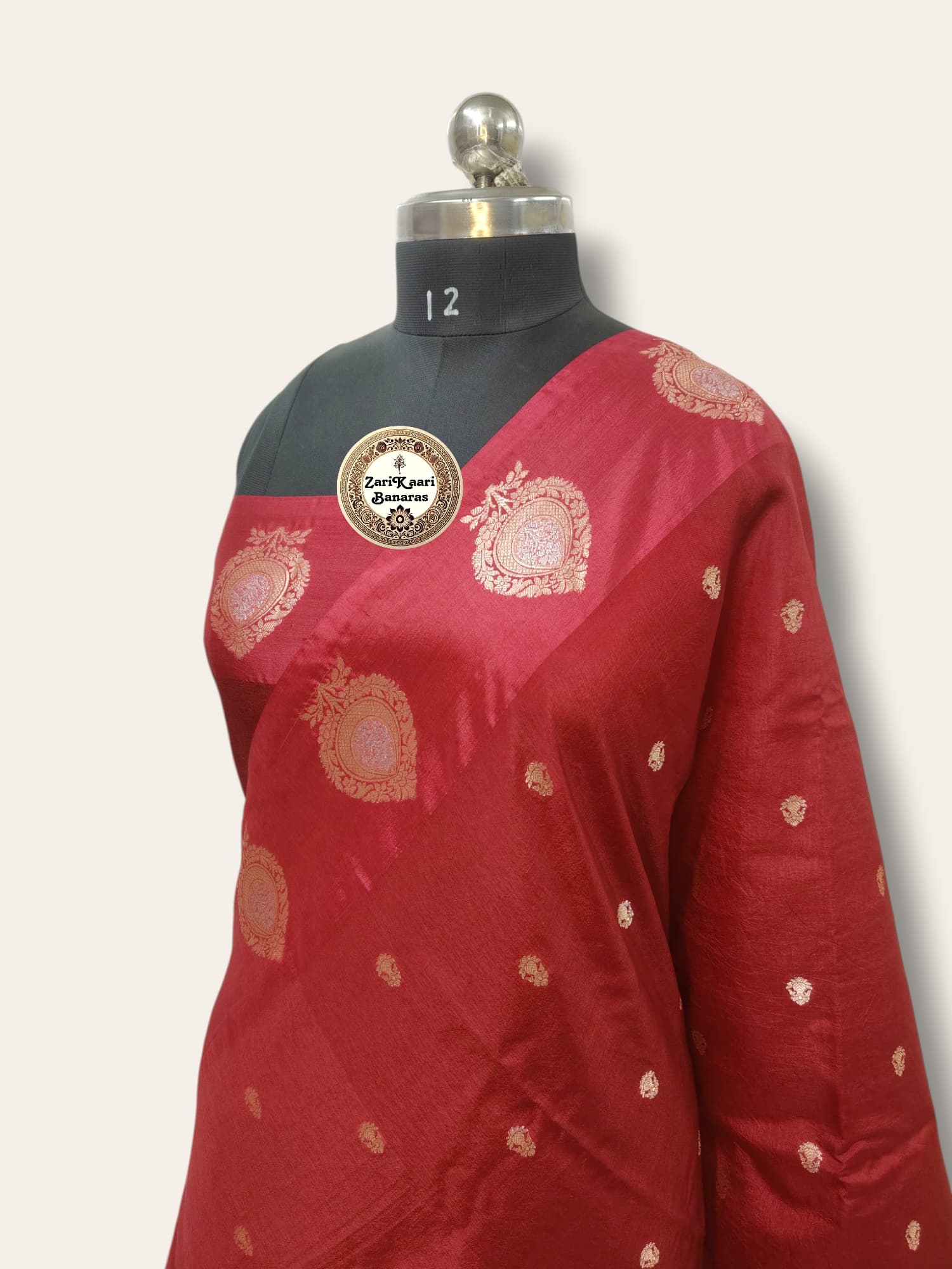 Red Banarasi Raw Mango Silk With Sona Ropa Zari Work