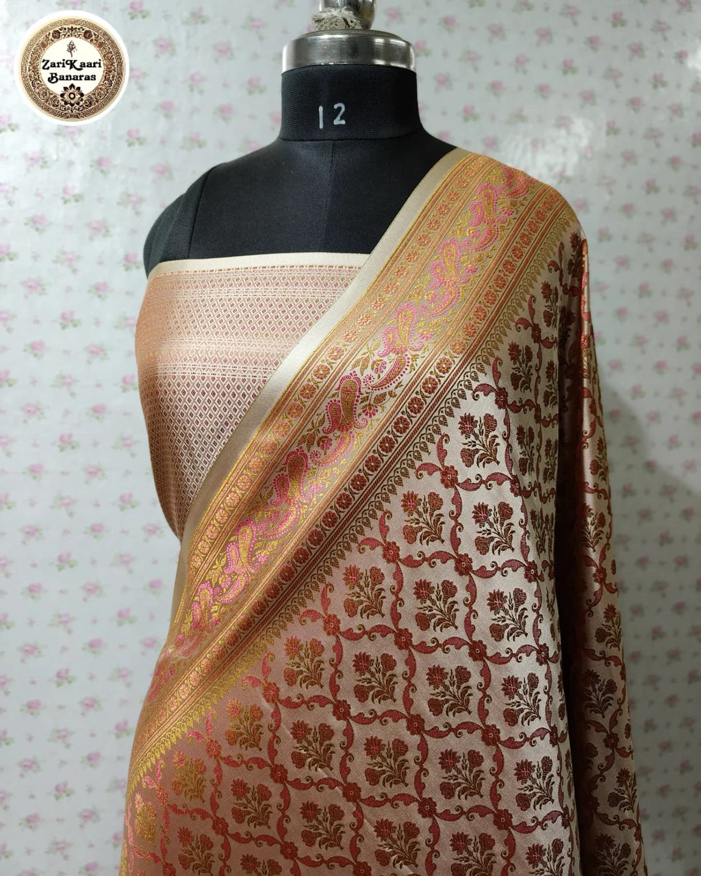 Tanchoi Jamawar Banarasi Satin Silk saree