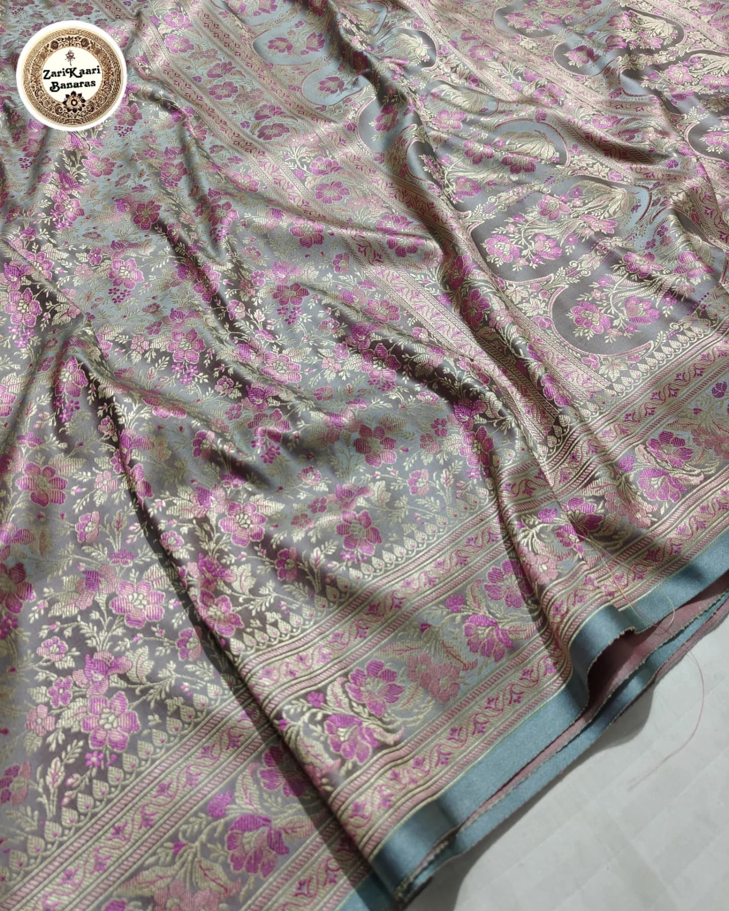 Tanchoi Jamawar Banarasi Satin Silk