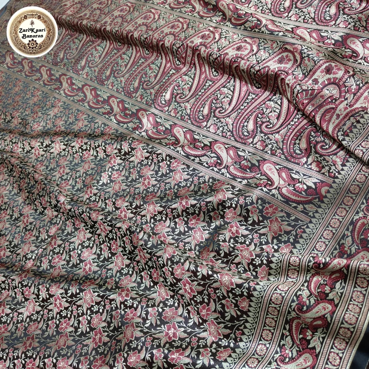 Tanchoi Jamawar Banarasi Satin Silk