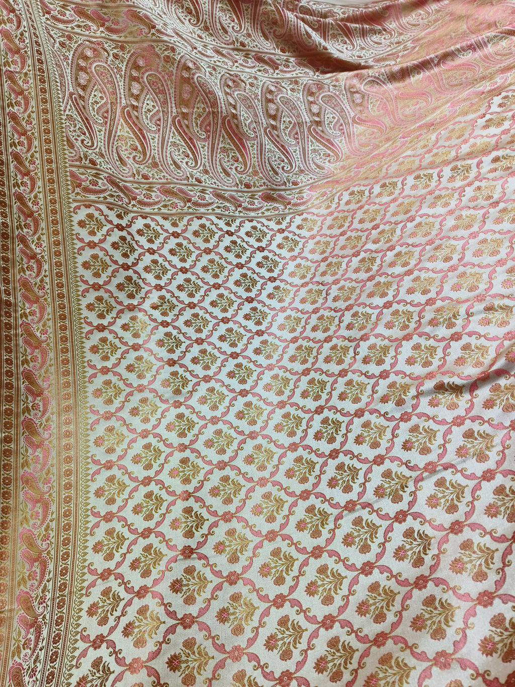 Tanchoi Jamawar Banarasi Satin Silk saree