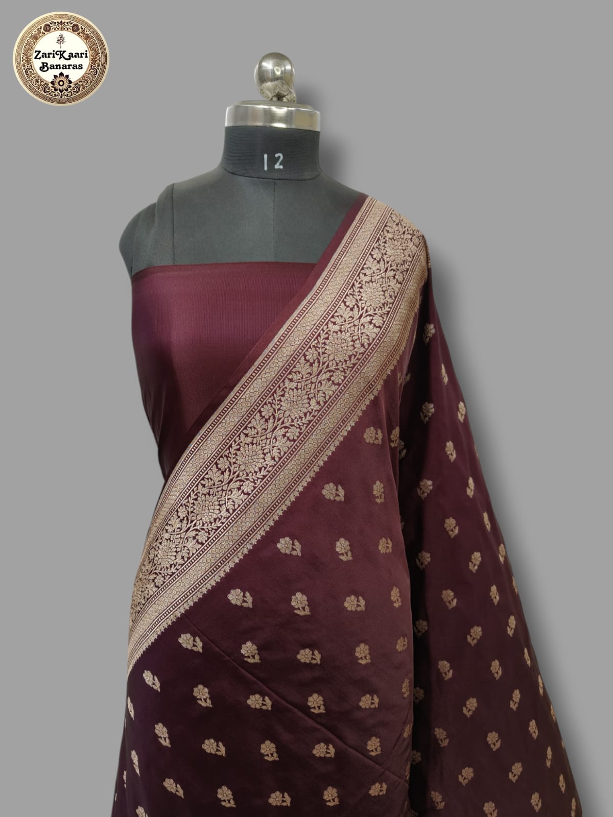 Banarasi Katan Mashru Silk Saree with Gold Zari