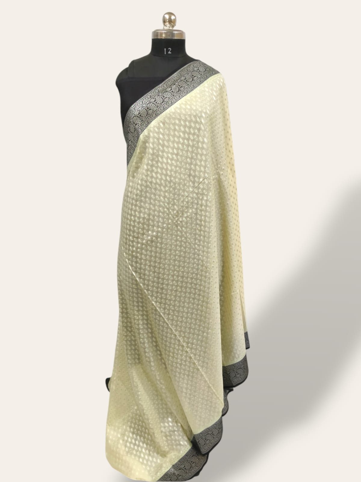 Banarasi Katan Georgette Saree with Silver Zari