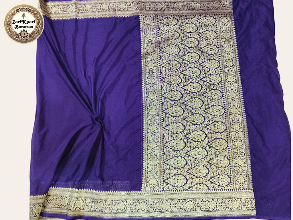 Banarasi Katan Georgette Saree with Light Gold Zari