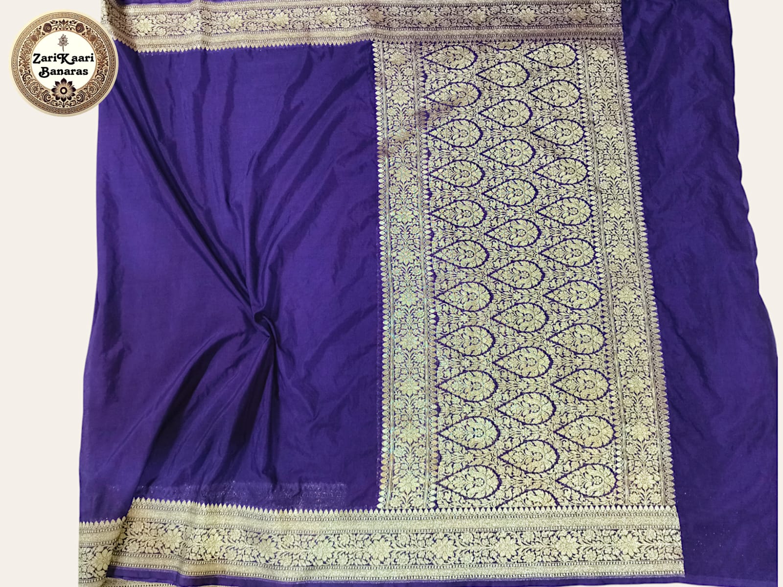 Banarasi Katan Georgette Saree with Light Gold Zari