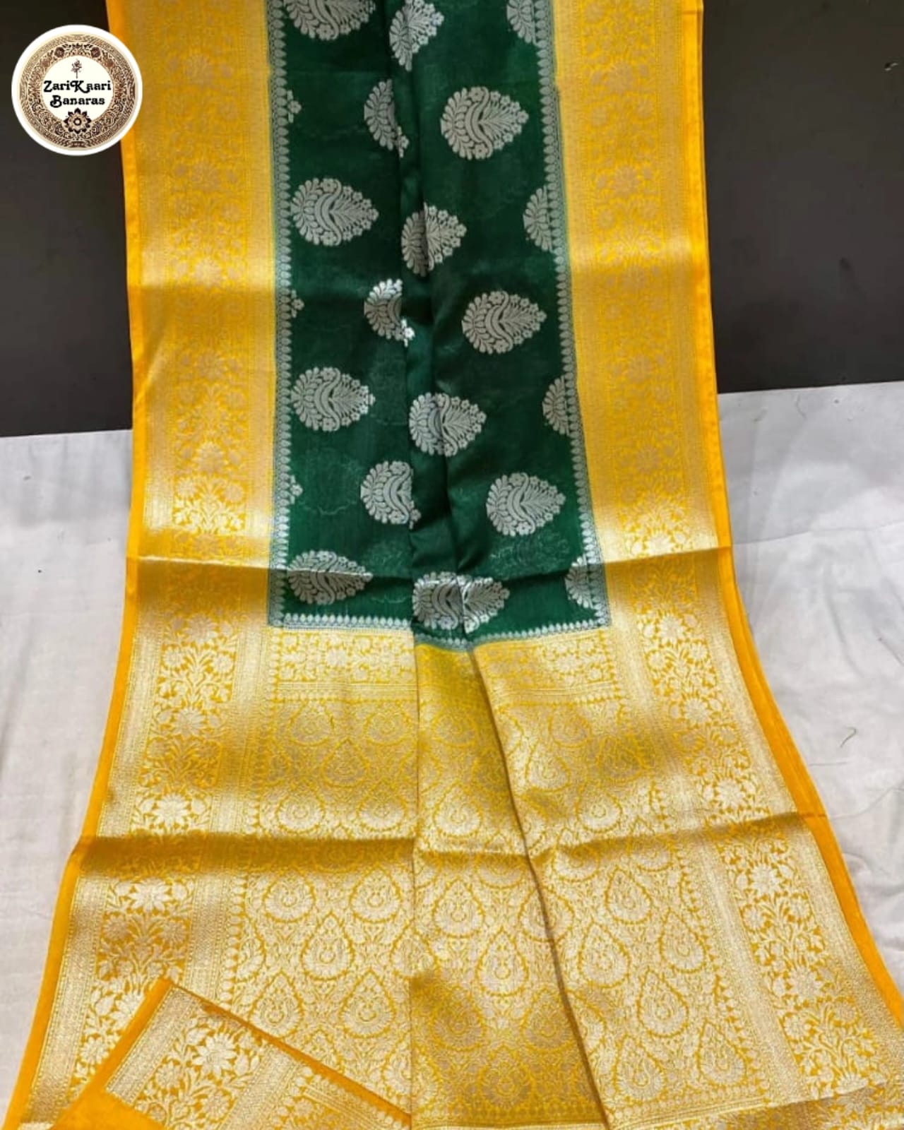 Banarasi Katan Georgette Saree with Silver Zari