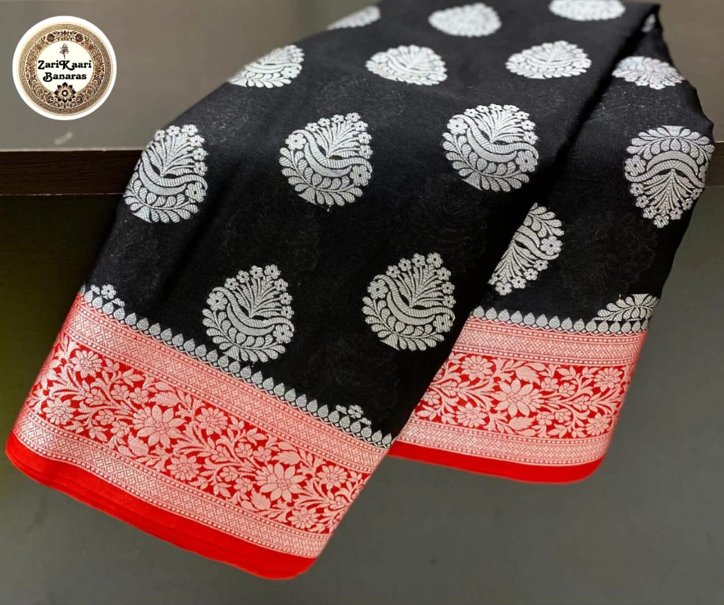 Banarasi Katan Georgette Saree with Silver Zari