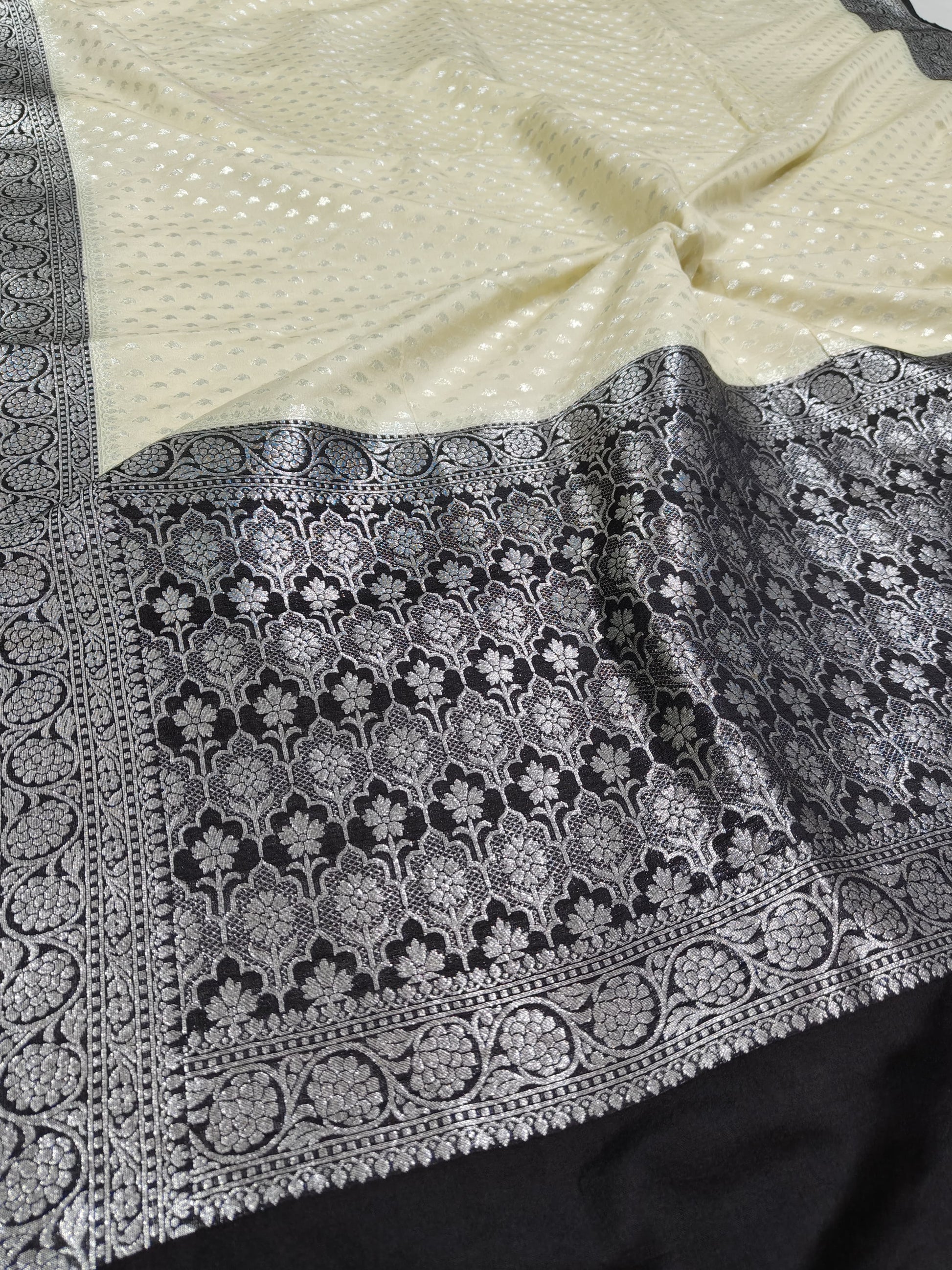 Banarasi Katan Georgette Saree with Silver Zari