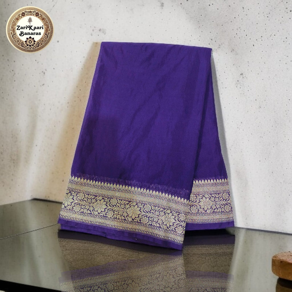 Banarasi Katan Georgette Saree with Light Gold Zari