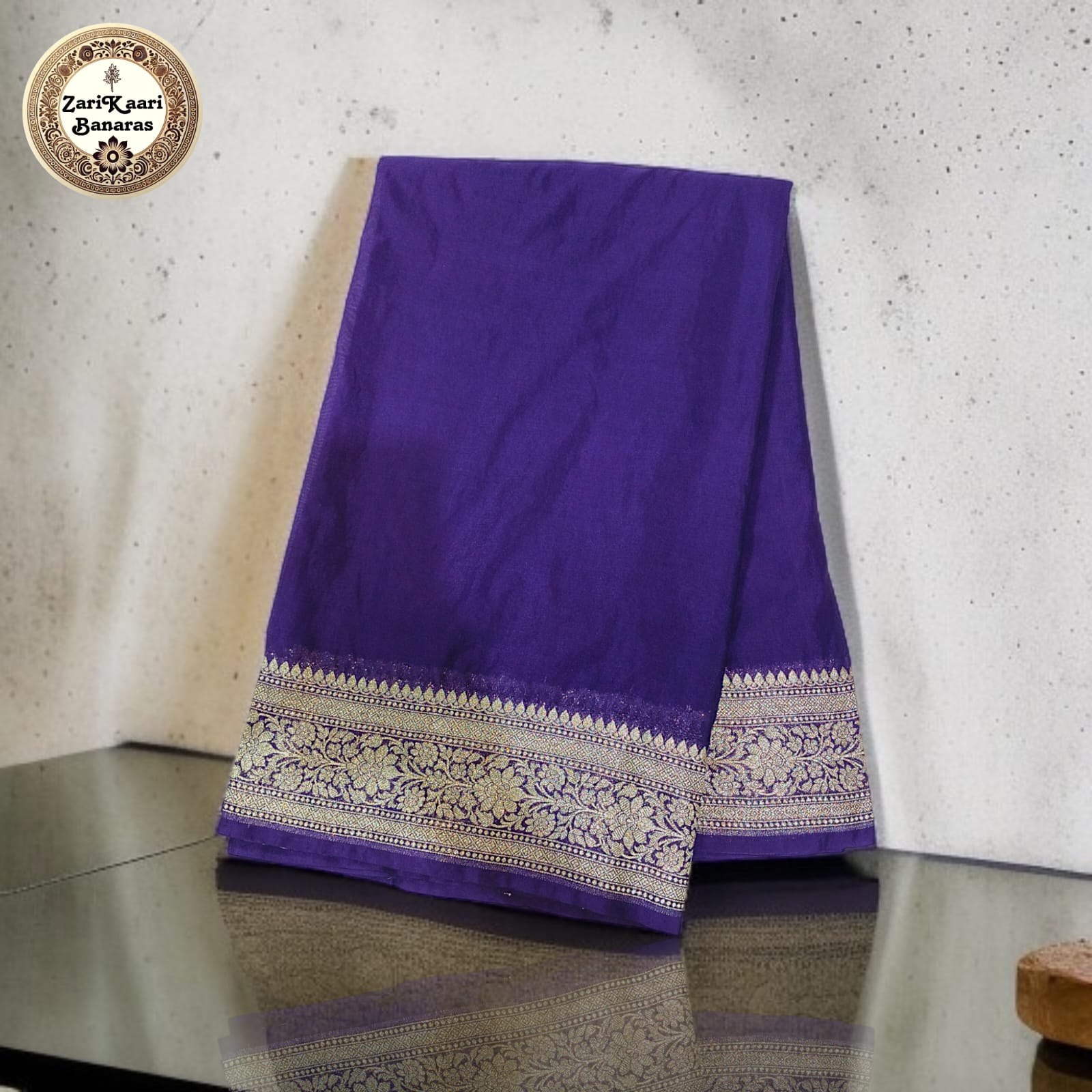 Banarasi Katan Georgette Saree with Light Gold Zari