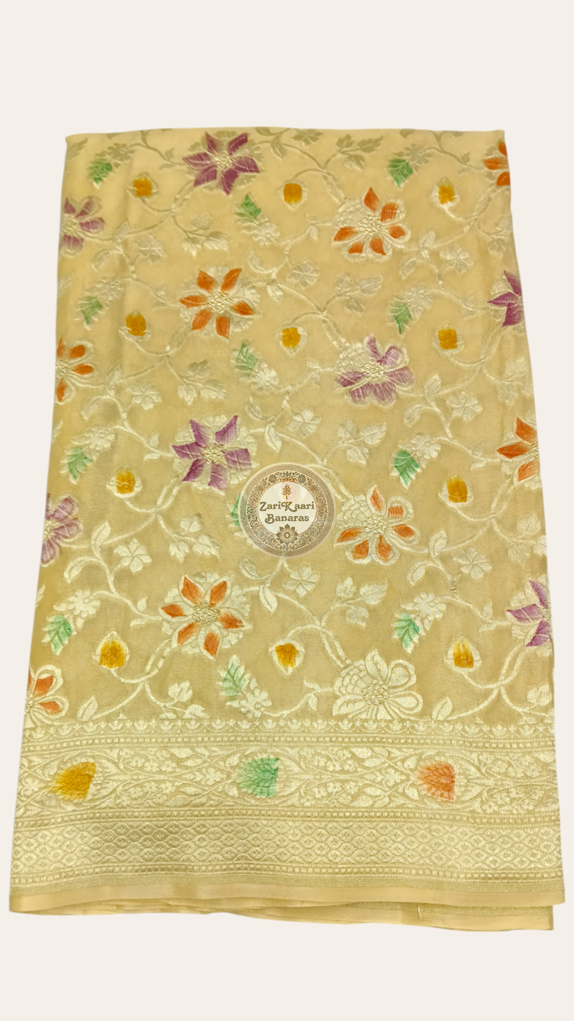 Banarasi Pure Handloom Khaddi Georgette Chiffon with Water Zari