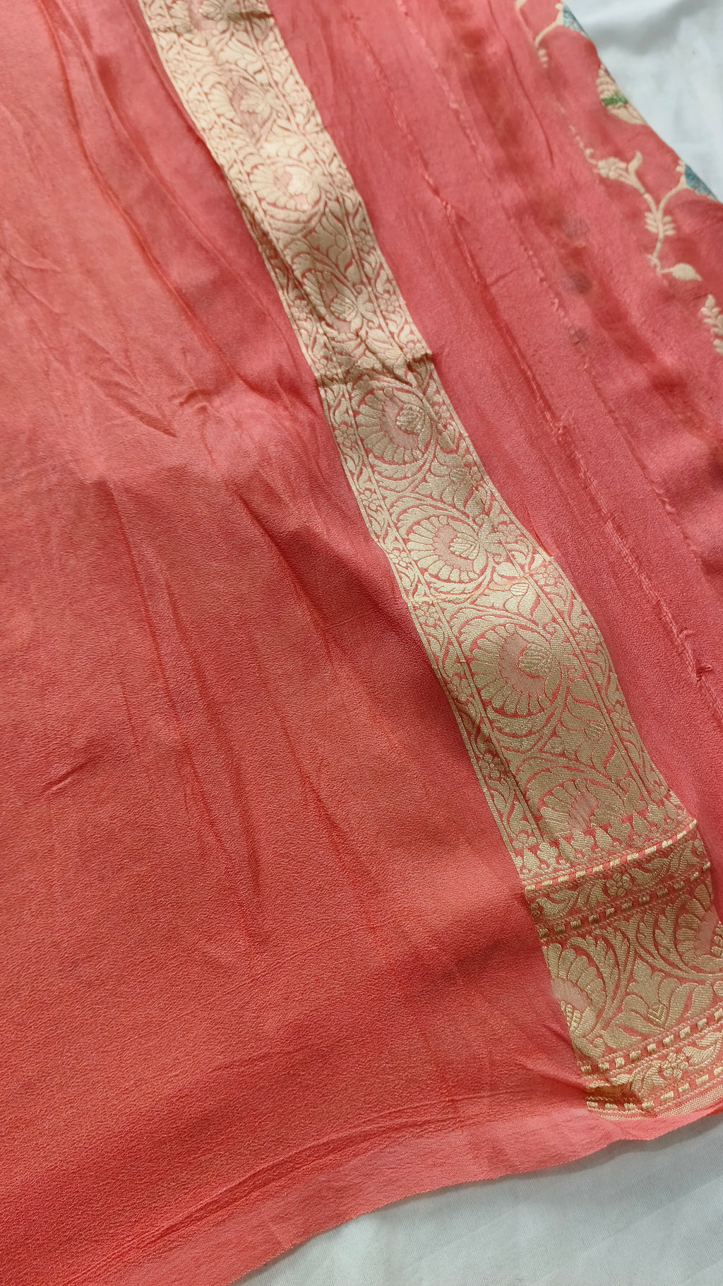 Banarasi Pure Handloom Khaddi Georgette Chiffon with Water Zari