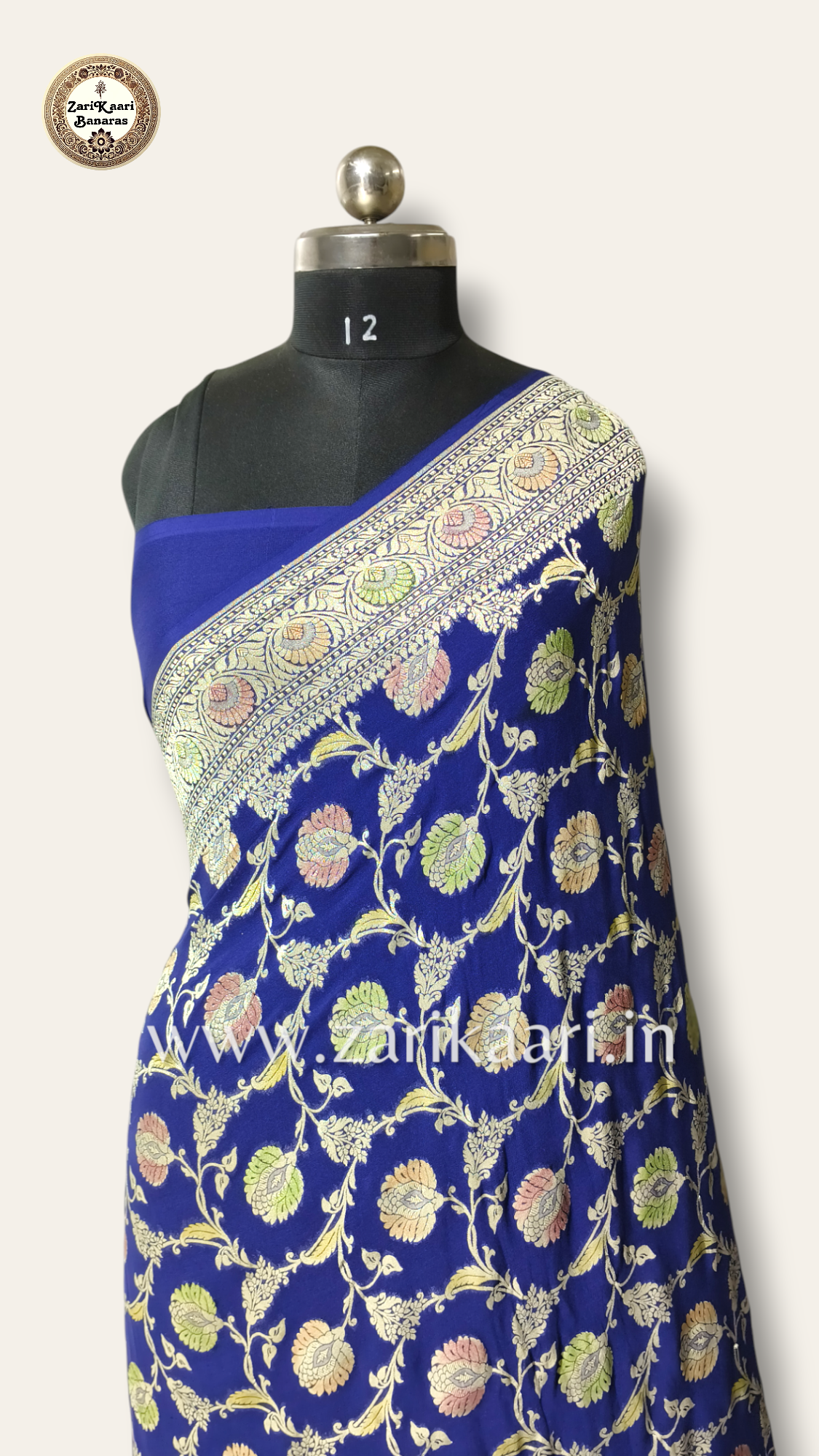 Banarasi Pure Handloom Khaddi Georgette Chiffon with Water Zari