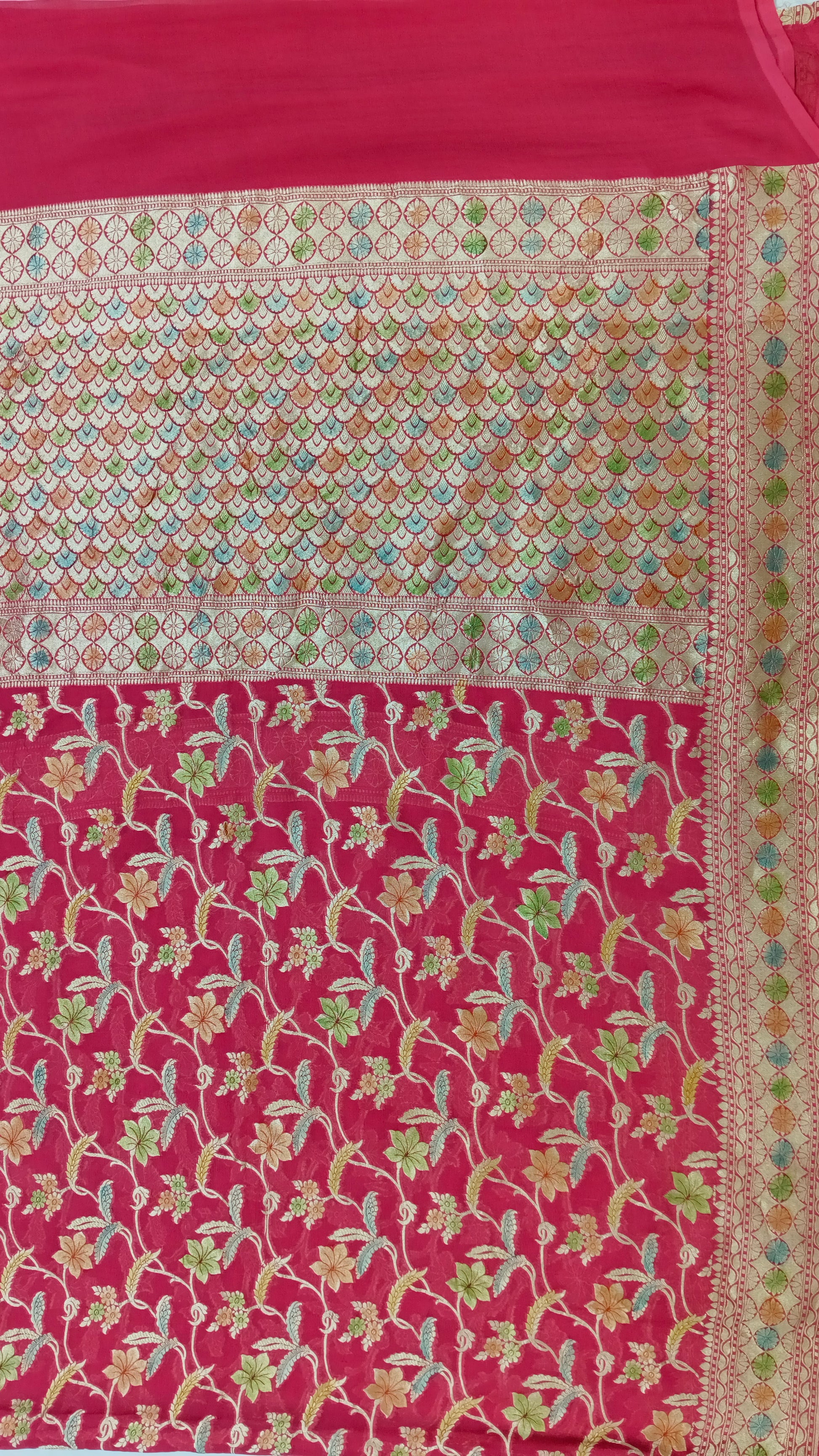 Banarasi Pure Handloom Khaddi Georgette Chiffon with Water Zari