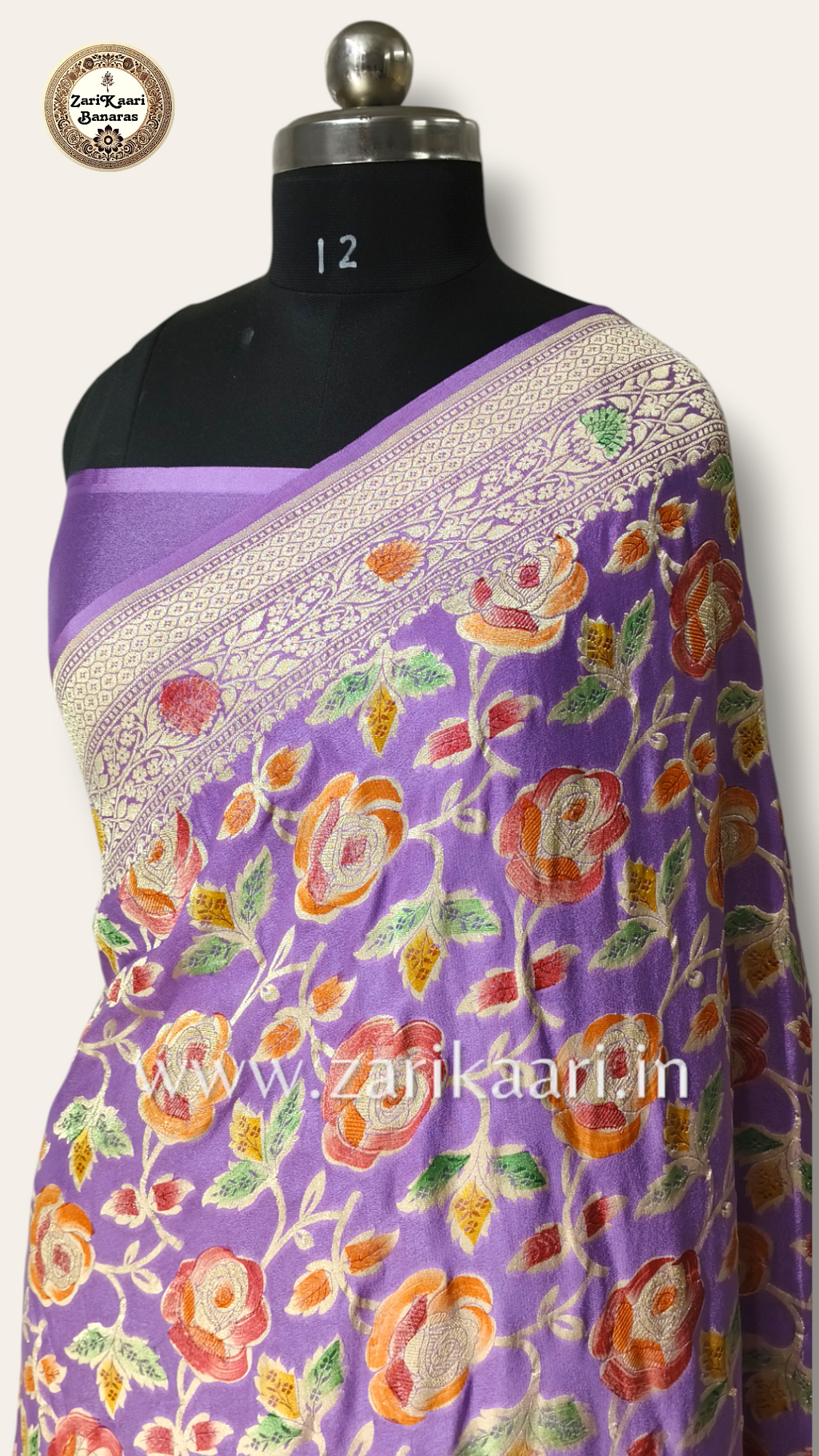 Banarasi Pure Handloom Khaddi Georgette Chiffon with Water Zari