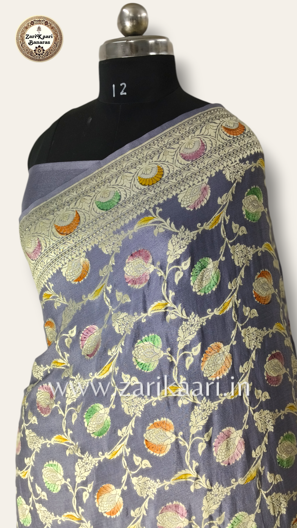 Banarasi Pure Handloom Khaddi Georgette Chiffon with Water Zari