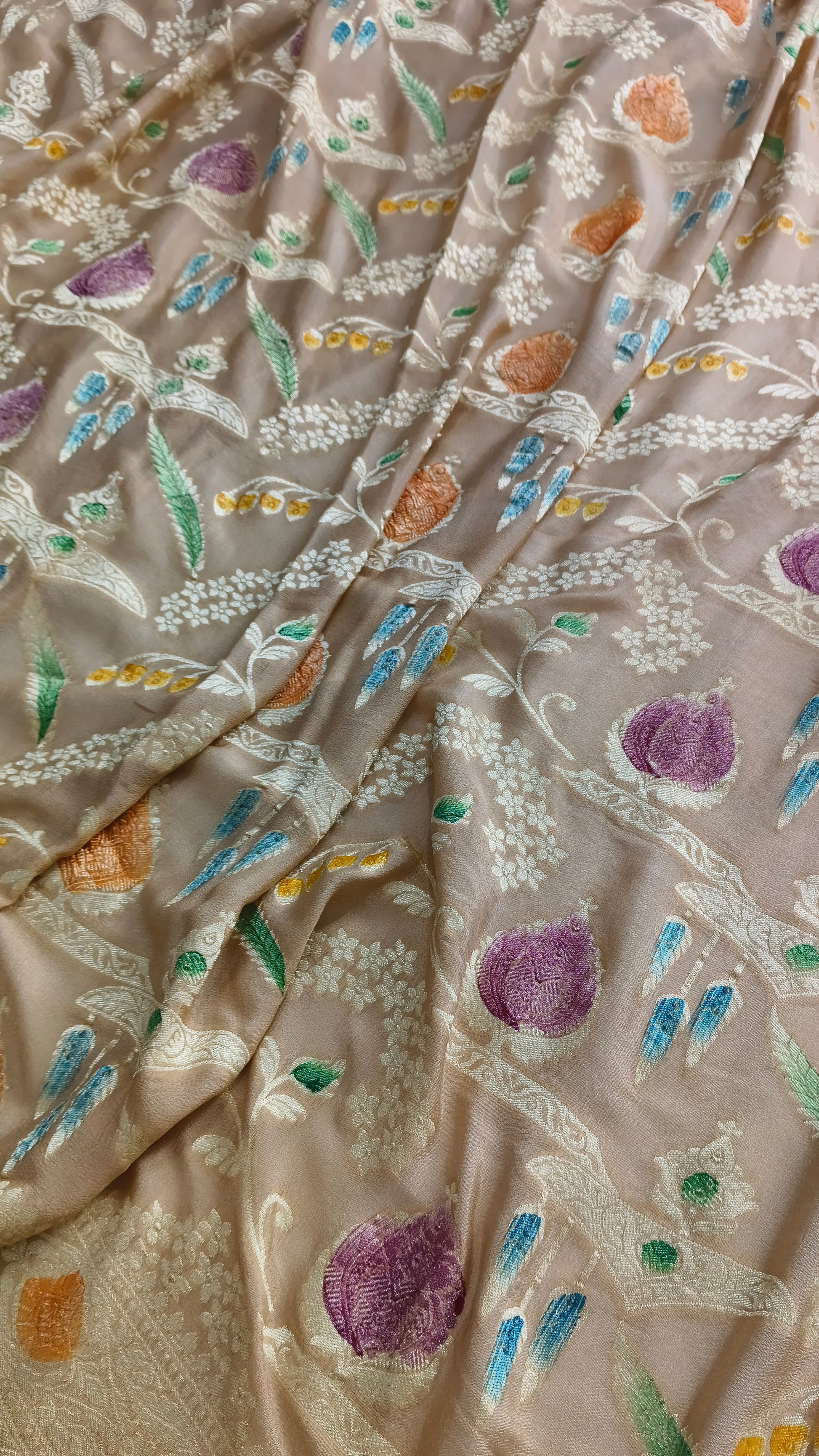 Banarasi Pure Handloom Khaddi Georgette Chiffon with Water Zari