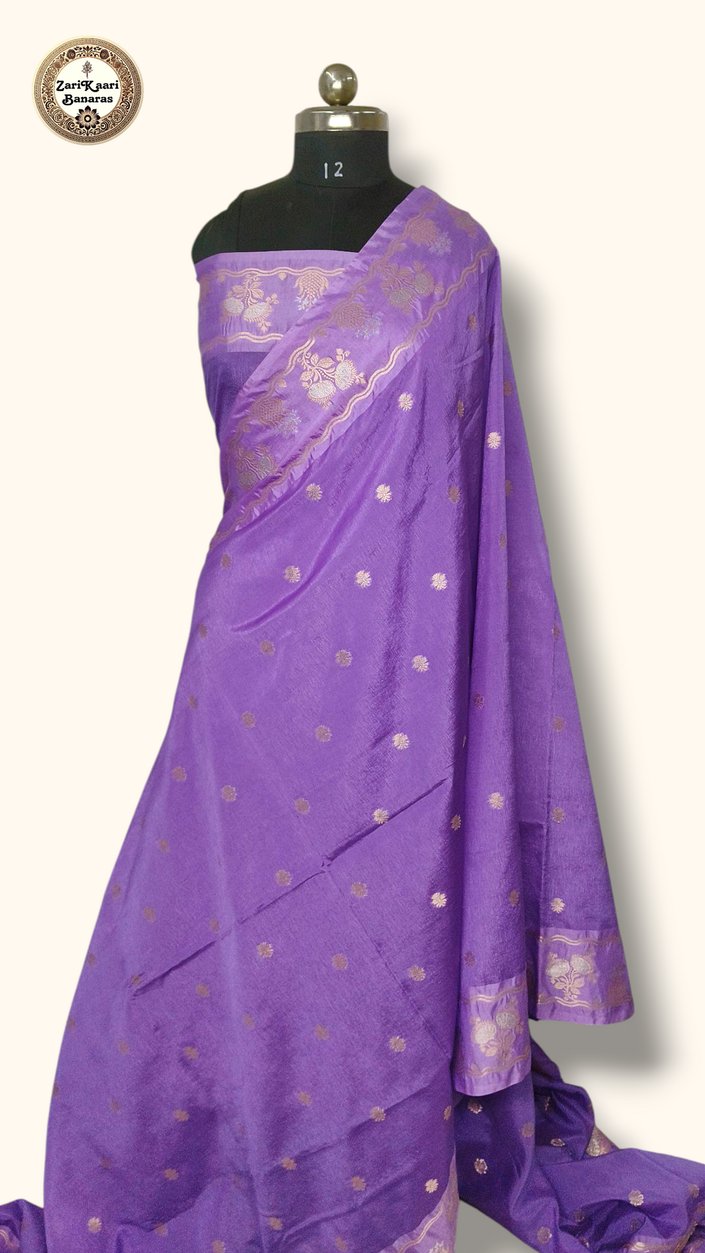 Light Purple Banarasi Raw Mango Silk With Sona Ropa Zari Work