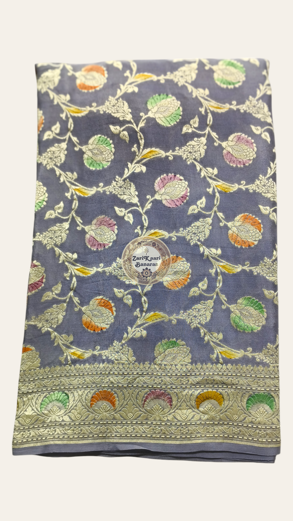 Banarasi Pure Handloom Khaddi Georgette Chiffon with Water Zari