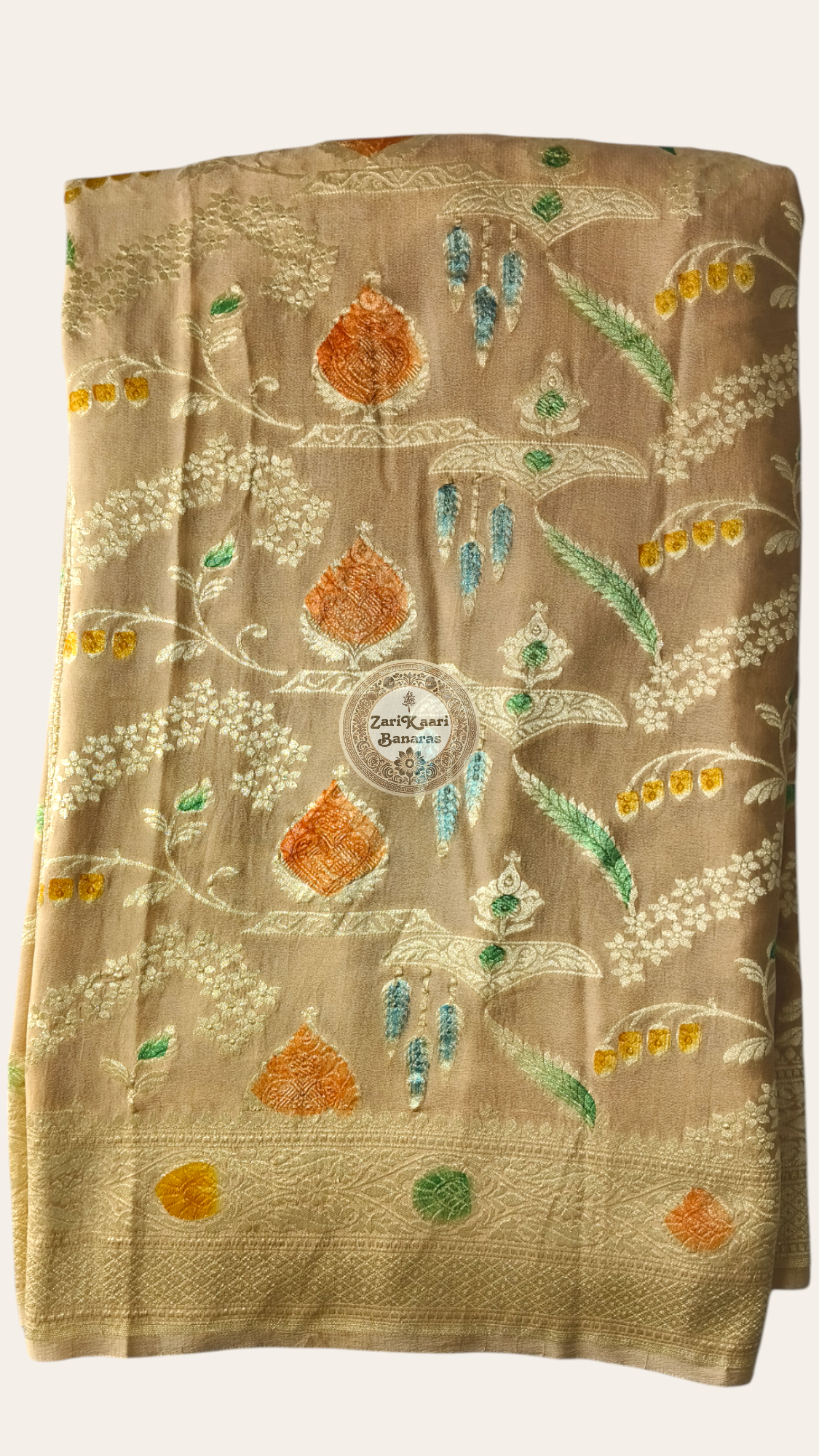 Banarasi Pure Handloom Khaddi Georgette Chiffon with Water Zari