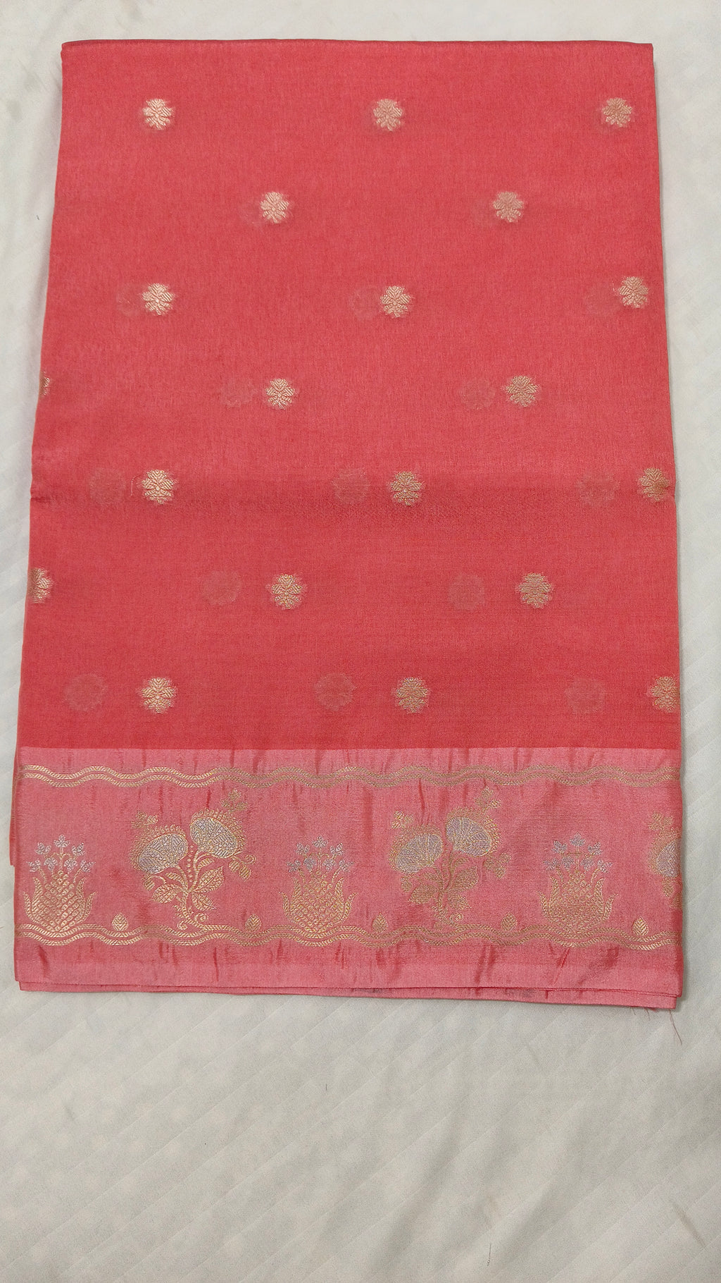 Bright Red Banarasi Raw Mango Silk With Sona Ropa Zari Work