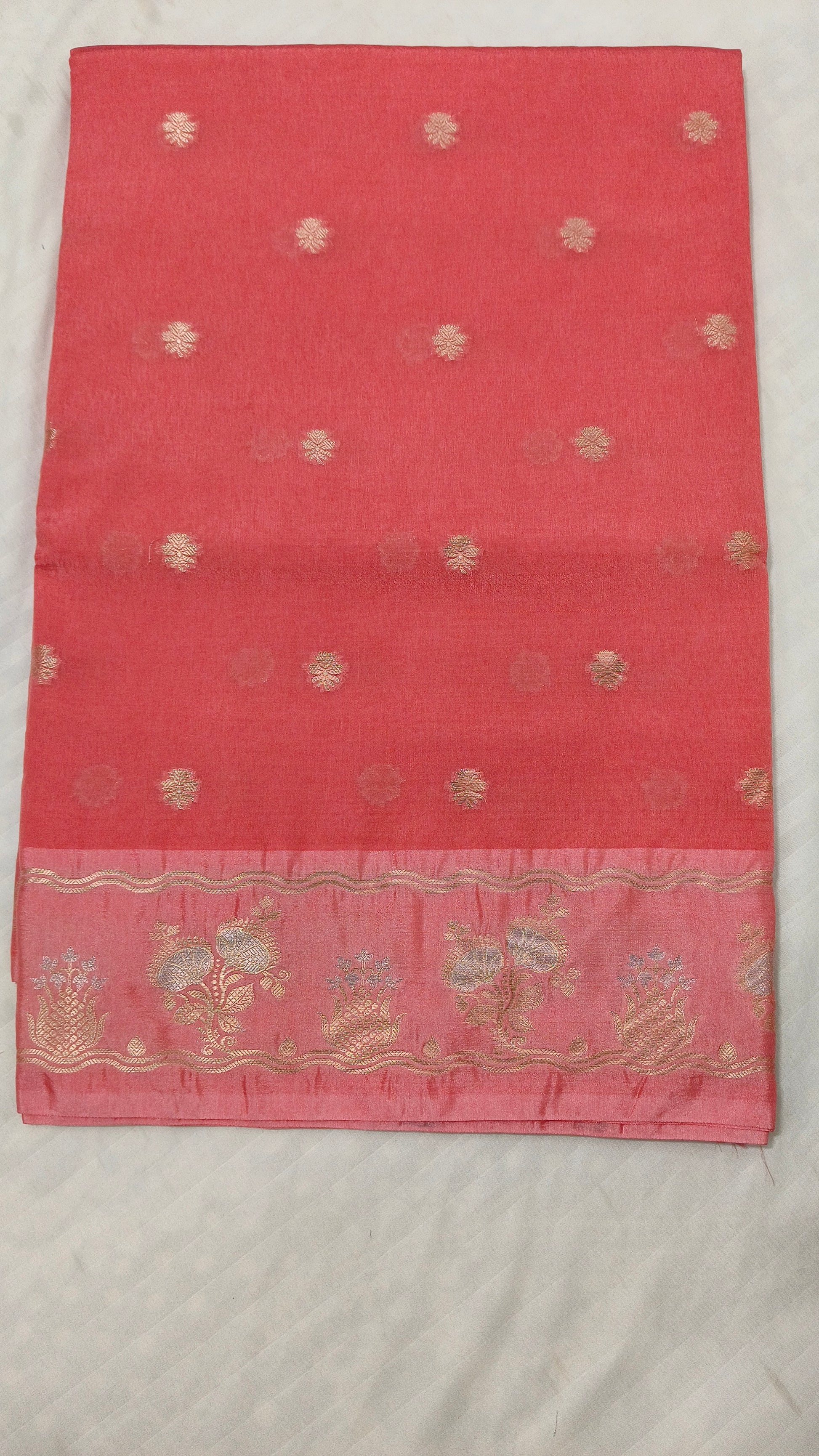 Bright Red Banarasi Raw Mango Silk With Sona Ropa Zari Work