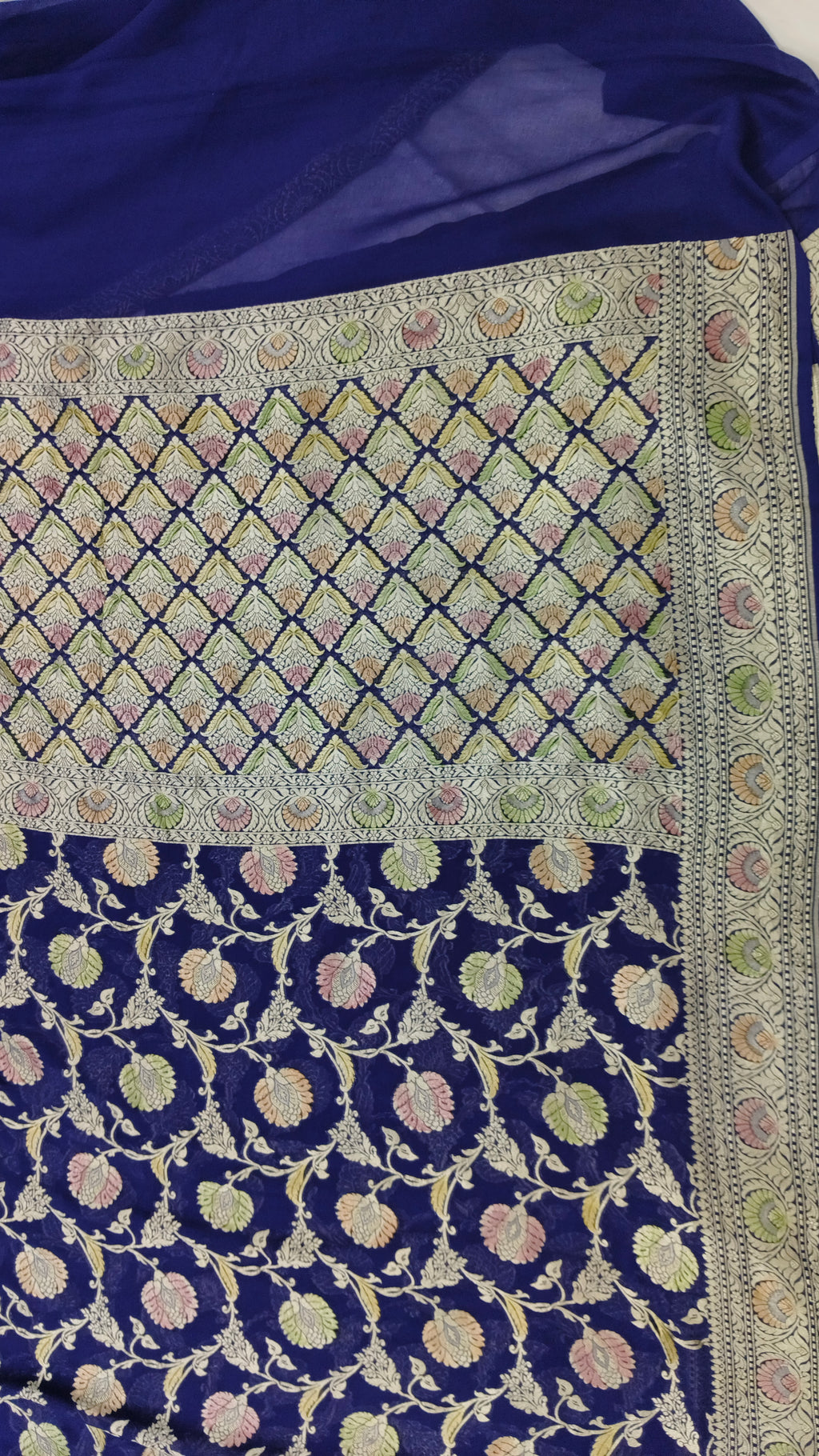 Banarasi Pure Handloom Khaddi Georgette Chiffon with Water Zari