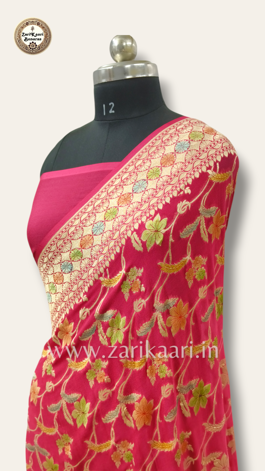 Banarasi Pure Handloom Khaddi Georgette Chiffon with Water Zari