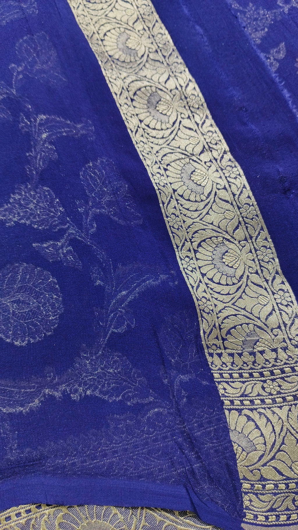 Banarasi Pure Handloom Khaddi Georgette Chiffon with Water Zari