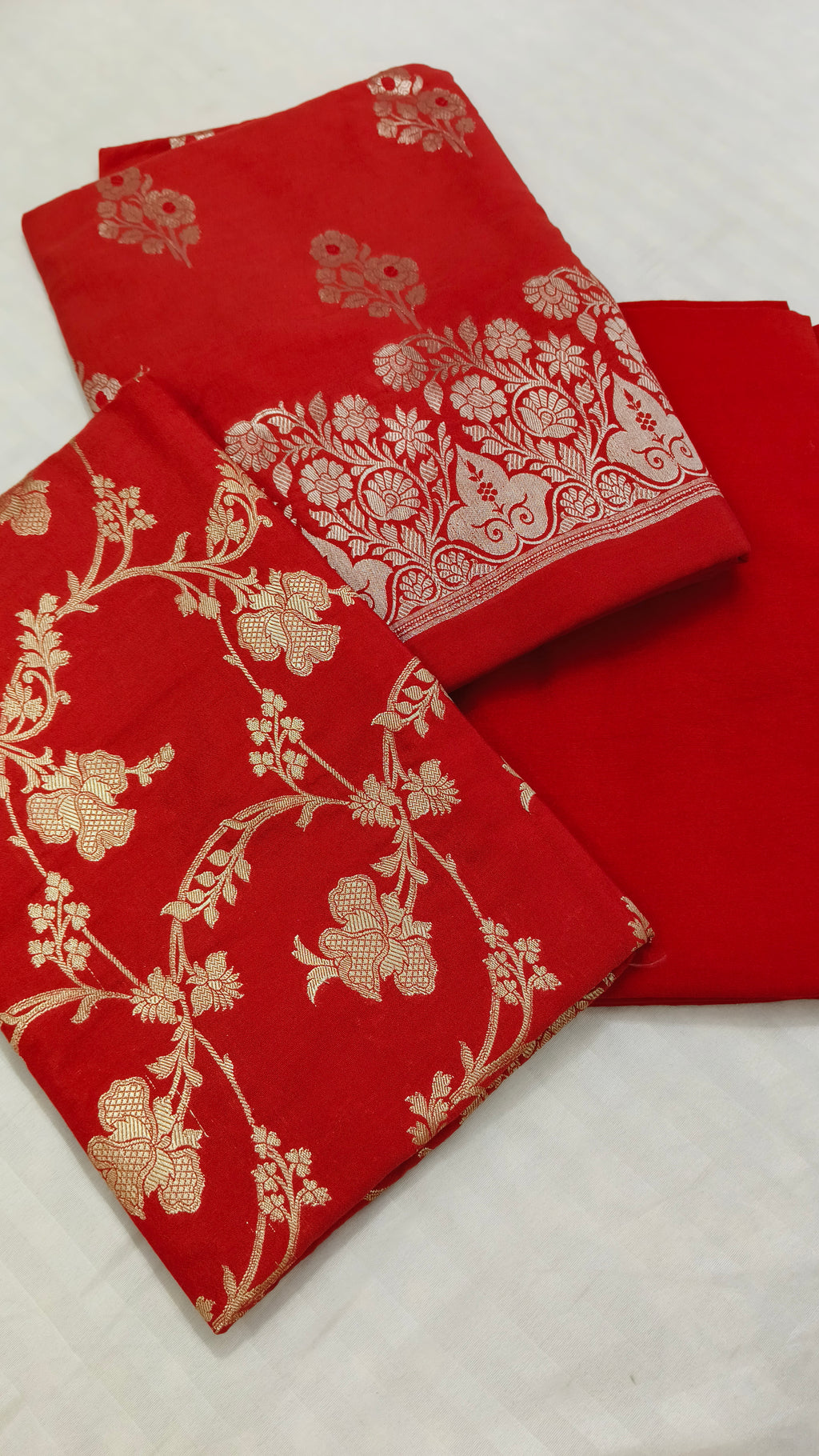 Banarasi Katan Silk Suit Set with Meenedar Dupatta & Plain Shalwar