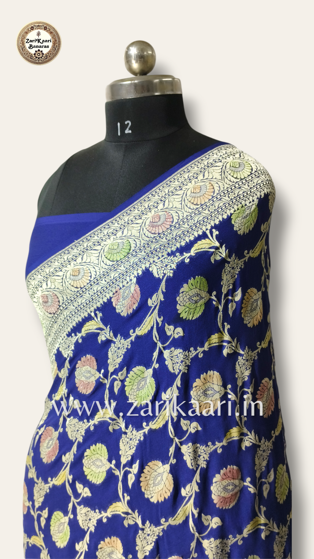 Banarasi Pure Handloom Khaddi Georgette Chiffon with Water Zari