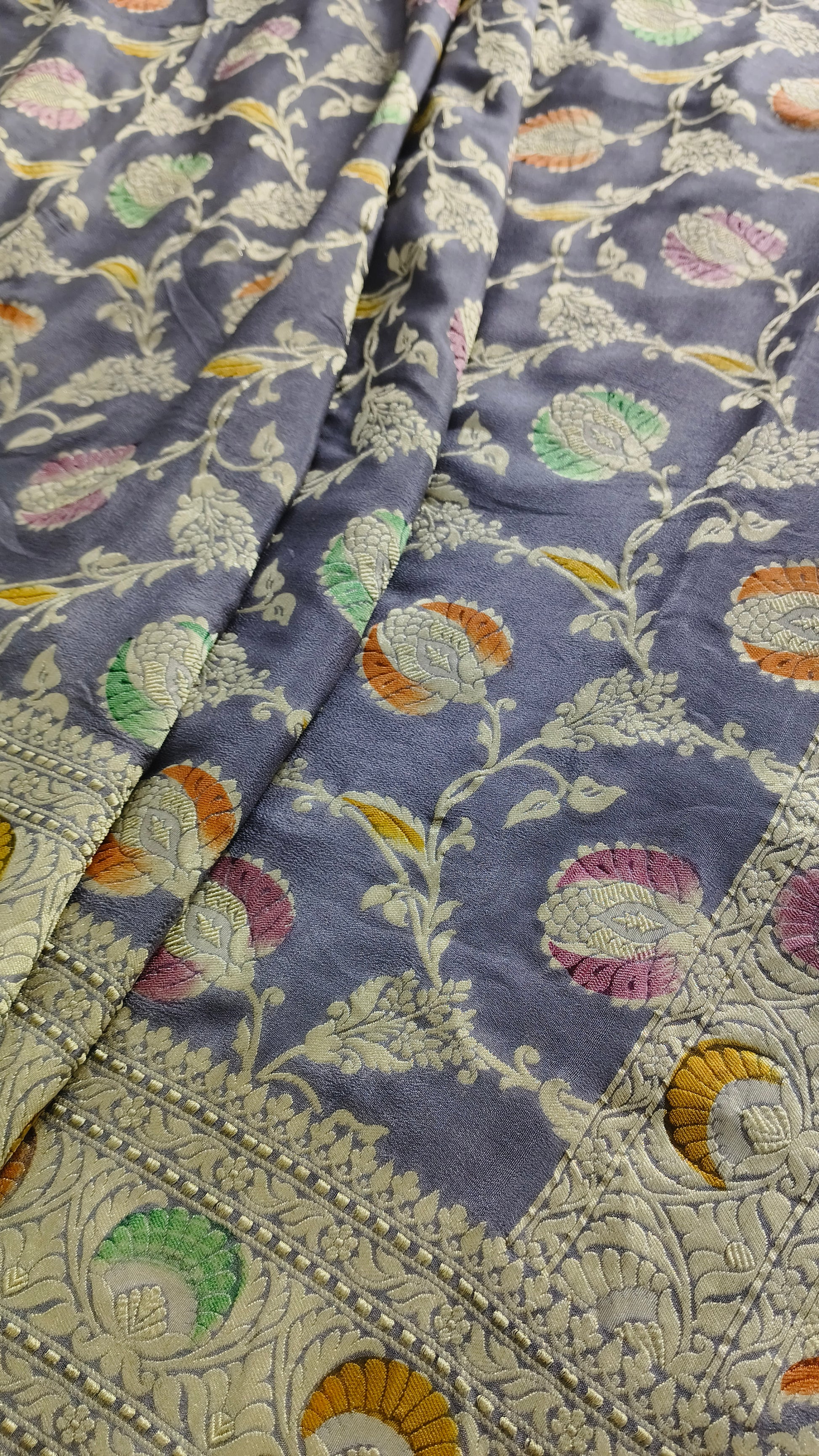 Banarasi Pure Handloom Khaddi Georgette Chiffon with Water Zari