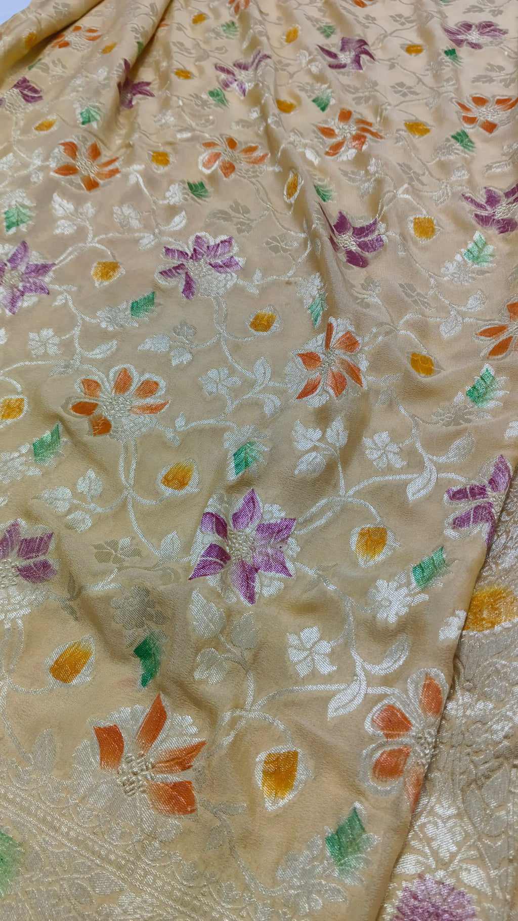 Banarasi Pure Handloom Khaddi Georgette Chiffon with Water Zari