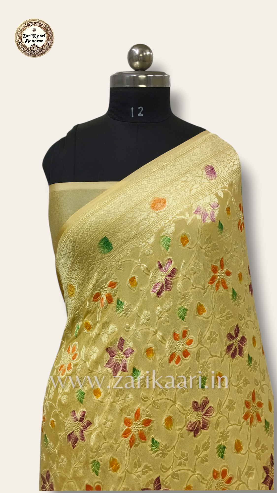 Banarasi Pure Handloom Khaddi Georgette Chiffon with Water Zari