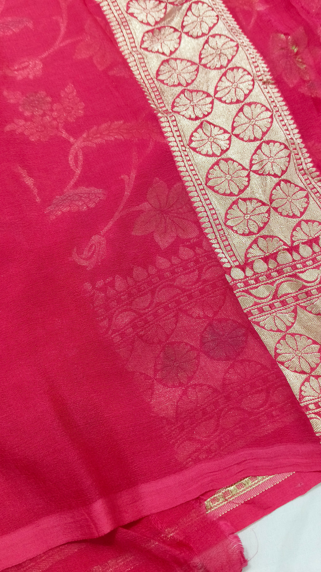 Banarasi Pure Handloom Khaddi Georgette Chiffon with Water Zari