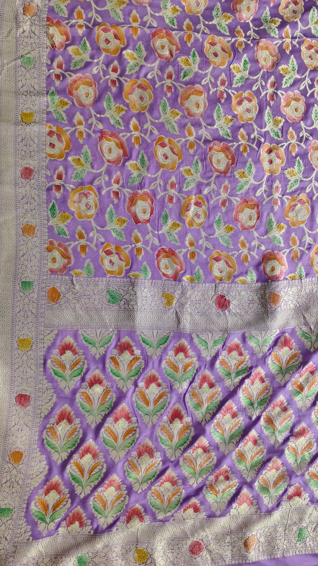 Banarasi Pure Handloom Khaddi Georgette Chiffon with Water Zari