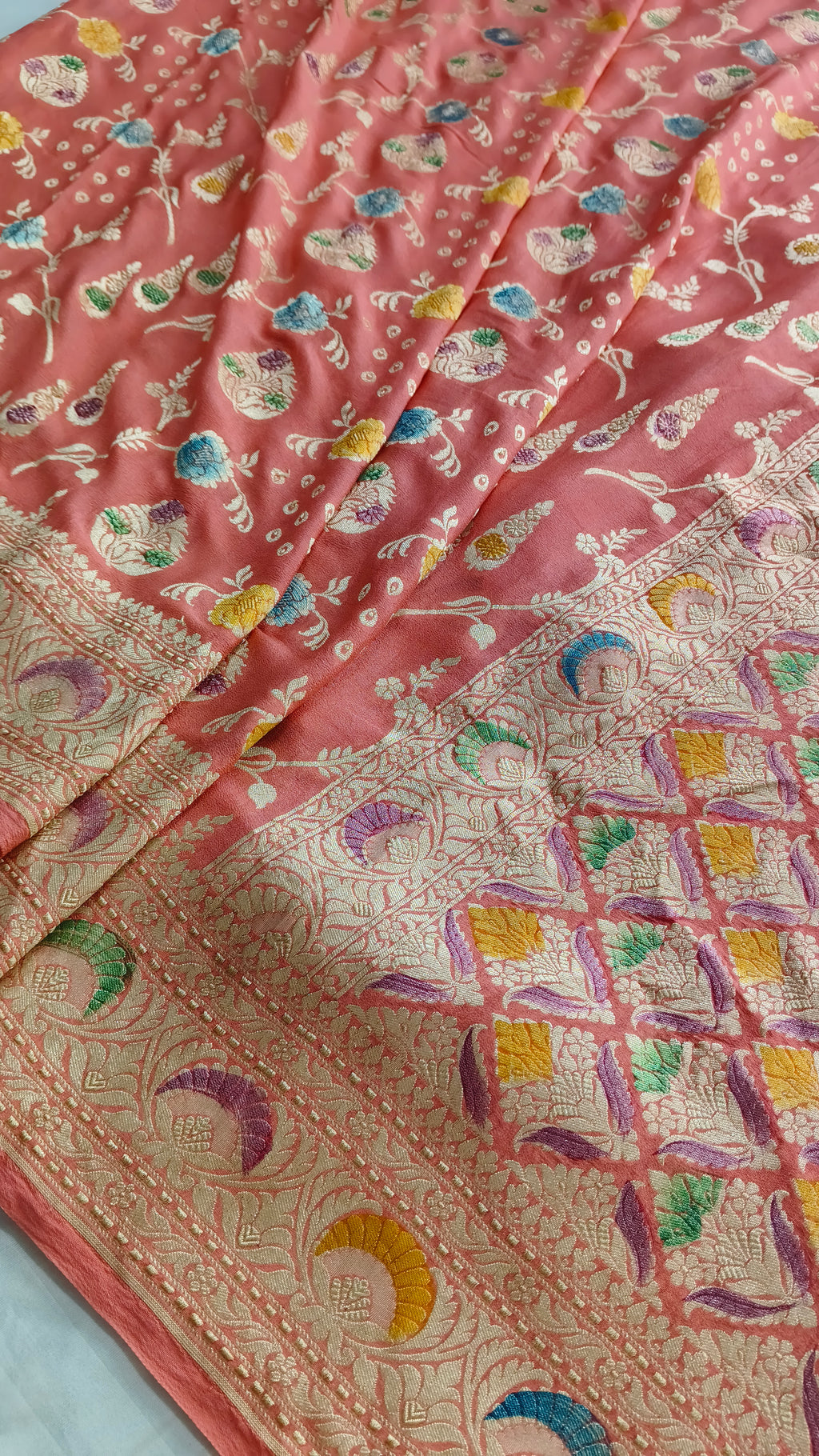 Banarasi Pure Handloom Khaddi Georgette Chiffon with Water Zari