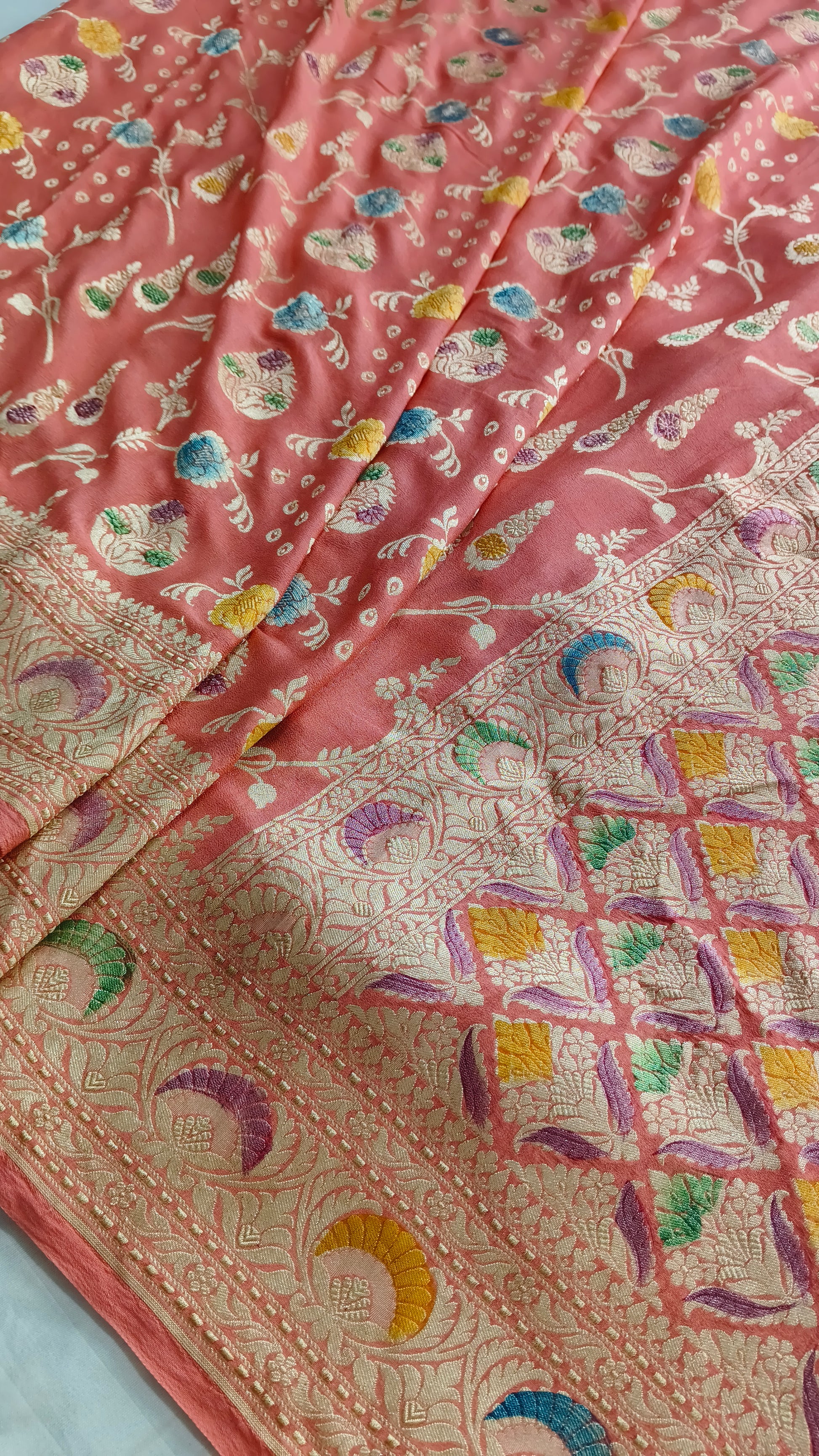 Banarasi Pure Handloom Khaddi Georgette Chiffon with Water Zari