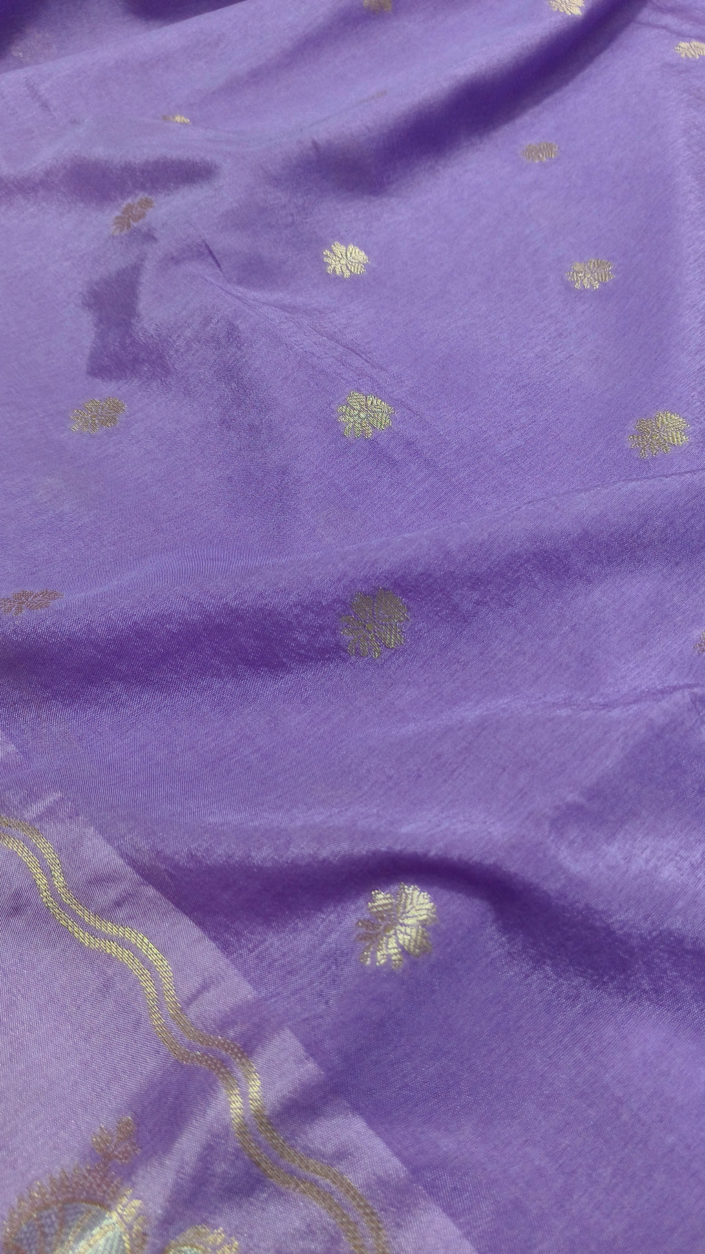 Light Purple Banarasi Raw Mango Silk With Sona Ropa Zari Work