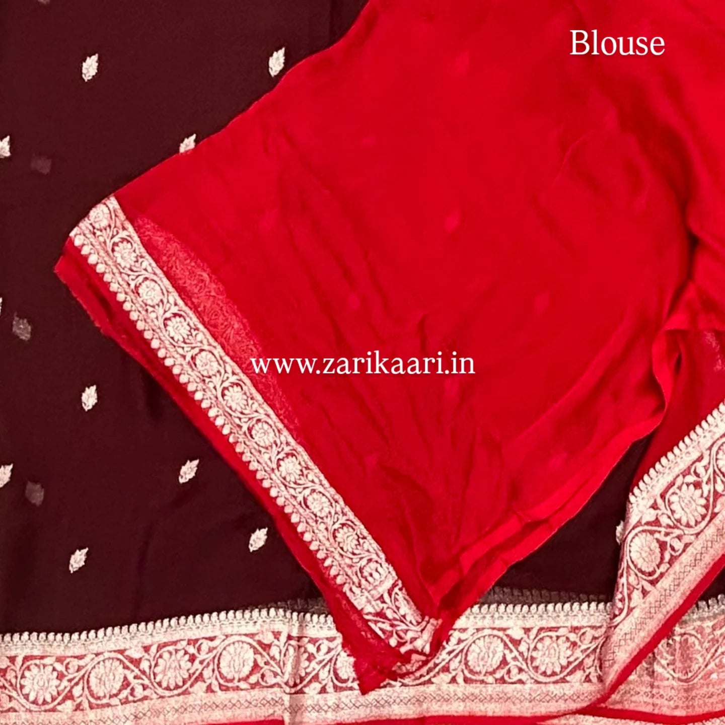 Pure Handloom Georgette Banarasi Saree - Wine