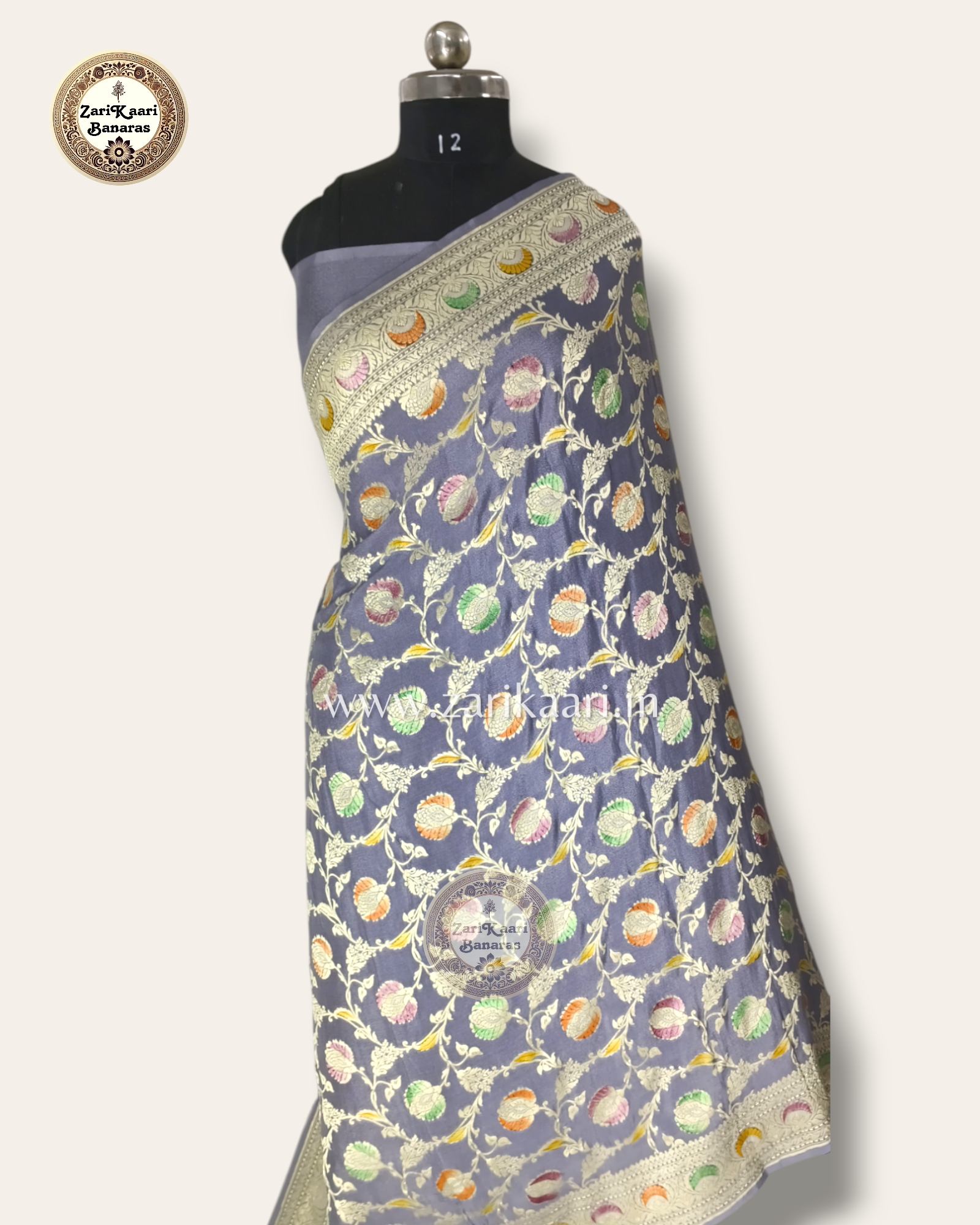 Banarasi Pure Handloom Khaddi Georgette Chiffon with Water Zari